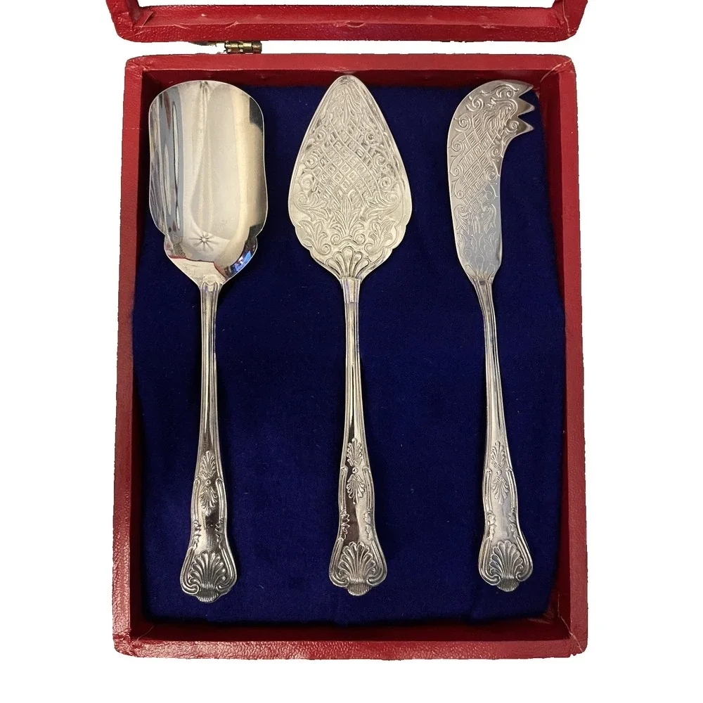 Leonard Silver Plated 3-Piece Serving Set In Red‎ Display Box